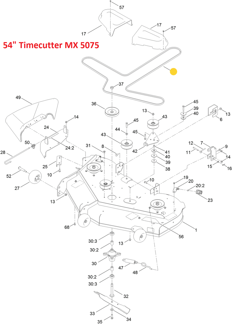 Toro OEM 130-0843 Mower Deck Belt Fits Toro Late Model 54 Toro OEM 130-0843 Mower Deck Belt Fits Toro Late Model 54