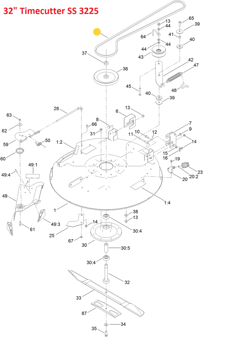 Toro OEM 139-2407 Mower Deck Belt Fits Toro 32" Timecutter ZS 3200S and Timecutter SS 3225 Series Mowers.