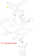 Toro OEM 130-0843 Mower Deck Belt Fits Toro Late Model 54" Timecutter My-Ride, SW 5425, SS 5425 and Early Model 50" Timecutter MX 5075.