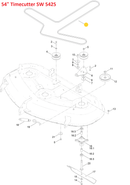 Toro OEM 130-0843 Mower Deck Belt Fits Toro Late Model 54" Timecutter My-Ride, SW 5425, SS 5425 and Early Model 50" Timecutter MX 5075.