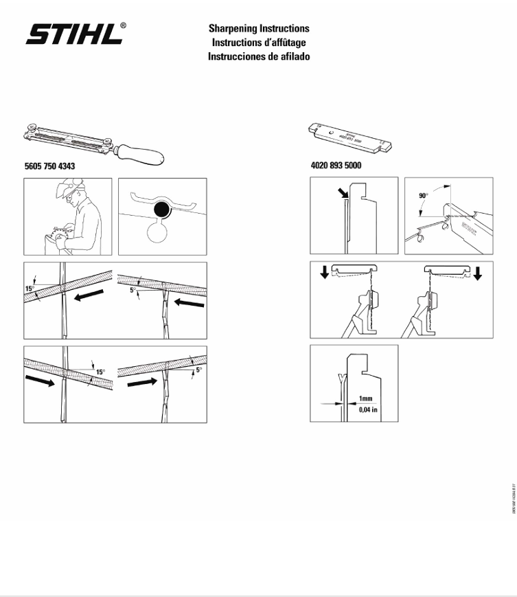 Stihl Genuine Chisel Blade File Guide 5605 750 4343