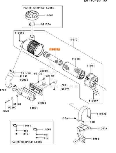 Kawasaki 11013-7045 OEM Inner Air Filter For 11013-7044 Fits FX 651V-1