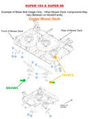 Hustler OEM 781872 Blade and Idler Pulley Bolt (5/8 x 1.25 - 11) Fits ALL HUSTLER MODELS EXCEPT THE DASH and SURFER PRO MODELS.