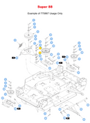 Hustler OEM 770867 Plastic Idler Arm and Steering Pivot Linkage Bushing (3/4 X 1) Fits (Early Model FasTrack) - (All Super Z, Super Z HD, Diesel Z, Super 88, Super 104 Rear Discharge Models) - (Select Trimstar and Bac-Vac Usages).