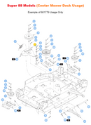 Hustler OEM 601779 UHMW Rotational Tensioner Arm Slide/Wear Pads Fits (2011 - Current Rear Discharge Super Z) - (2013 - Current Rear Discharge Super Z HD) - (2018 - 2025 Rear Discharge Diesel Z) - (All Super 88 Models) - (Super SF 60" and 72" Models).