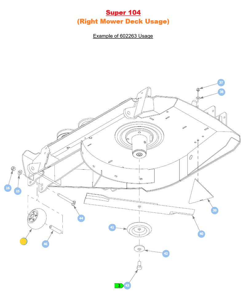 Hustler OEM 602263 Anti-Scalp Wheel Fits Hustler Raptor Flip-Up, Super