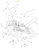 Hustler OEM 554323 Mower Deck Pulley Cover (Right Side - Painted Yellow) Fits Hustler 2018 - Current Super Z, Super Z HD and 2018 - 2025 Diesel Z Models (60in. Rear Discharge Models Only).