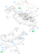 Hustler OEM 123685-1 Mower Deck Pulley Cover (Left Side or Cutting-Edge Side - Painted Yellow) Fits Hustler 2018 - 2022 Super Z, Super Z HD and Diesel Z Models (60in. Side Discharge Models Only).