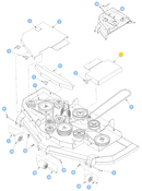Hustler OEM 123717-1 Mower Deck Pulley Cover (Left Side - Painted Yellow) Fits Hustler 2018 - Current Super Z, Super Z HD and 2018 - 2025 Diesel Z Models (72 in. Rear Discharge Models Only).