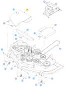 Hustler OEM 123718-1 Mower Deck Pulley Cover (Right Side - Painted Yellow) Fits Hustler 2023 - Current Super Z, Super Z HD Models (72 in. Rear Discharge Models Only).
