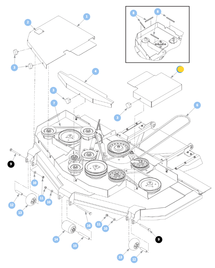 【薄いスレあり】　エキストラルール　旧裏　EXTRA RULE Hustler OEM 114490 Mower Deck Pulley Cover (Left Side - Painted Yellow