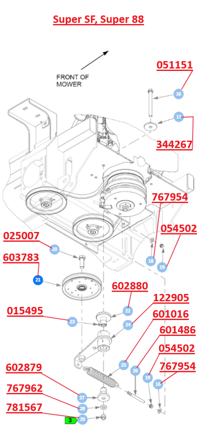 Hustler OEM 604208 Hydraulic Drive Belt Fits Hustler Super Z (2013 - C