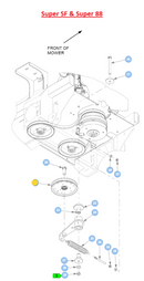 Hustler OEM 603783 Hydraulic Drive Flat Idler Pulley (6.00") Fits Super Z (2013 - Current Models) - Super Z HD, Super SF, Super 104, Super 88 (All Models).