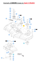 Hustler OEM 600296 Idler Pulley Spacer / Bushing (Idler Pulley Spacing) is Used on Select FasTrack, Diesel Z, Trimstar, Super S and Bac-Vac Models.