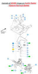 Husler OEM 605481 Spacer / Bushing (Idler Arm Usage) Fits Fastrack and Raptor Flip-Up Models.