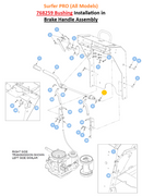 Hustler OEM 768259 Bushing (Steering Lever, Brake Handle, Brake Yoke, Bell Crank, Mower Deck Lift Lock) Fits Surfer Pro, Trimstar, Super S, Super SF, Super 88 (All Models) - Fastrack (2015 - Current Models), Raptor XD and XDX (2020 - 2025 Models).