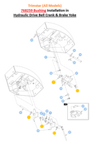 Hustler OEM 768259 Bushing (Steering Lever, Brake Handle, Brake Yoke, Bell Crank, Mower Deck Lift Lock) Fits Surfer Pro, Trimstar, Super S, Super SF, Super 88 (All Models) - Fastrack (2015 - Current Models), Raptor XD and XDX (2020 - 2025 Models).