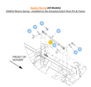 Hustler OEM 034652 Return Spring (2 1/2") Fits Hustler Raptor Flip-Up, Trimstar, Super SF, Super 88 (All Models), Super S (All 36" Models - 2016 - 2020 48", 52", 60" Models).