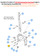 Hustler OEM 797738 Inside Steering Box Stop Stud (.500 x 2.00 - 13) OR (1/2 x 2 - 13) Fits Hustler X-ONE, Super Z, Super Z HD, Super 104 Models and Diesel Z (Select Models).