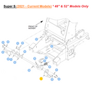 Hustler OEM 127285-4 Right-Side Tread Lock Teeth or Cleat (Brake) Fits Super S (2021 - Current 48", 52" Models Only).