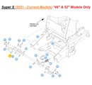 Hustler OEM 127286-4 Left-Side Tread Lock Teeth or Cleat (Brake) Fits Super S (2021 - Current 48", 52" Models Only).