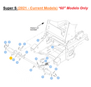 Hustler OEM 127804-3 Left-Side Tread Lock Teeth or Cleat (Brake) Fits Super S (2021 - Current 60" Models Only).