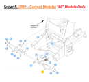 Hustler OEM 127803-3 Right-Side Tread Lock Teeth or Cleat (Brake) Fits Super S (2021 - Current 60" Models Only).
