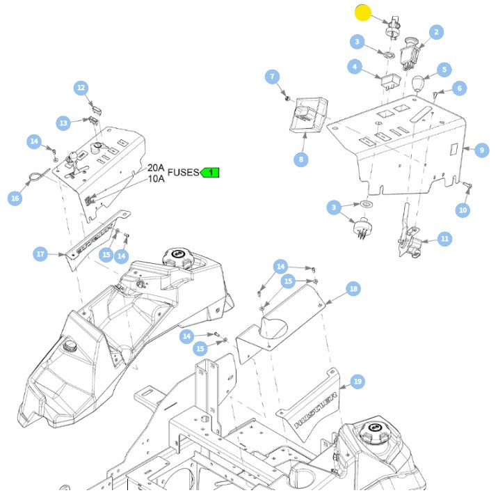 Hustler OEM 785808 Key Assembly Fits All Current Hustler Mower Models