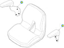 Hustler OEM 608152 Seat Arm Rest Accessary Kit Fits Hustler Dash XD, Raptor X, and Raptor Flip-Up (Model 940312, 940320) Models.