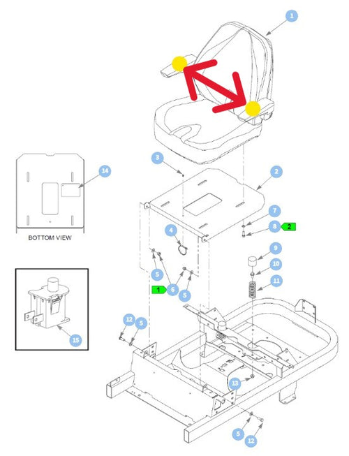 Hustler OEM 608154 Replaceable Arm Rest Kit Fits Hustler Raptor XDX Mo