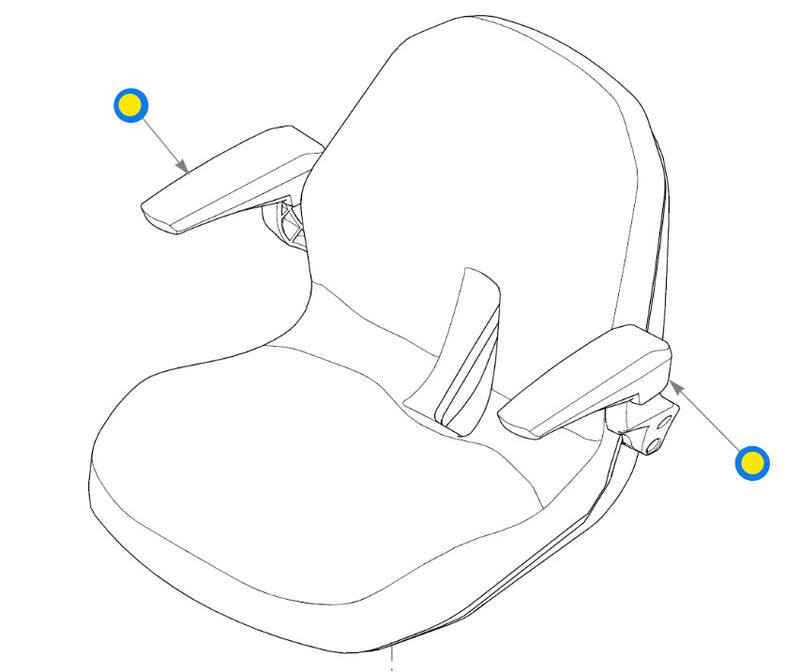Hustler OEM 608153 Replaceable Arm Rest Kit Fits Hustler Raptor XD and XL Models.