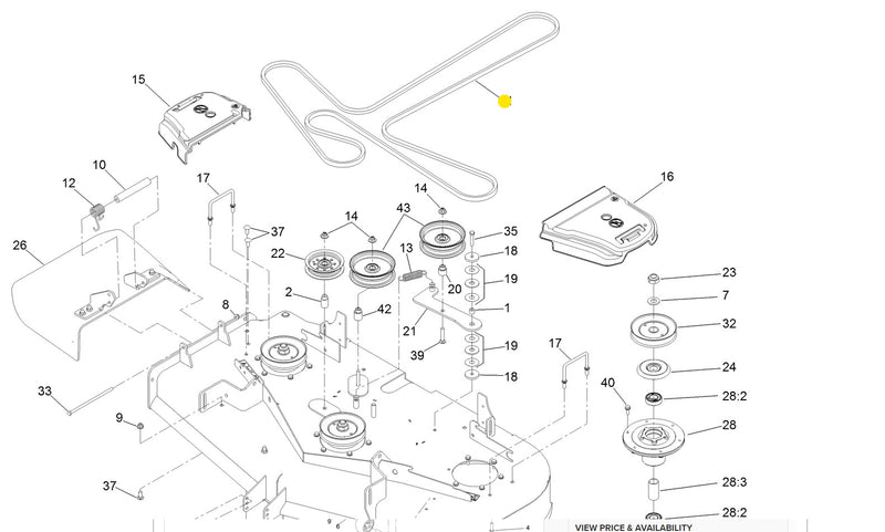 Toro OEM Mower Deck Belt 126-7732 Fits Toro 52" Titan HD and Z Master 2000 series.