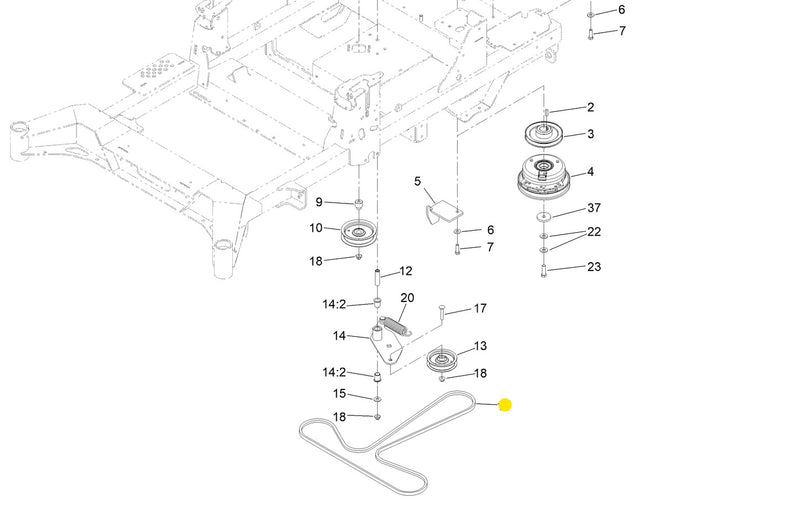 Toro OEM Hydro-Belt 145-5727 Fits Newer I-Beam framed Z MASTER 2000 series.