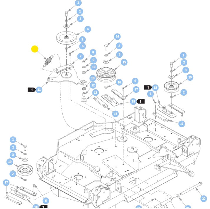 Hustler OEM 781302 Spring Fits FasTrak, X-ONE, X-RIDE, Super Z, Super Z HD, Super DZ, Super SF, Super 88, Super 104 and Super S.