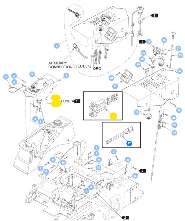 Hustler OEM 601047 Insert Fuse Holder Fits Raptor, FasTrak, X-ONE, X-R