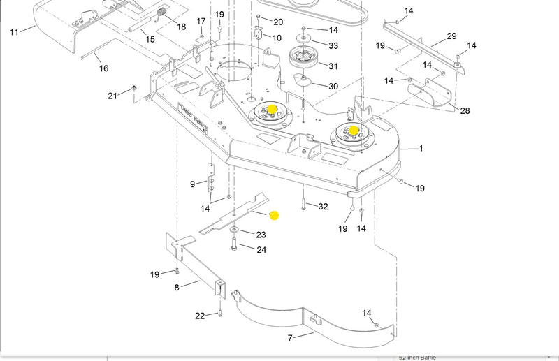 Toro OEM 105-7795-03 LOW-FLO Mower Deck Blades fits 36" and 52" Proline - Walkbehind, Grandstand and Z Master series.