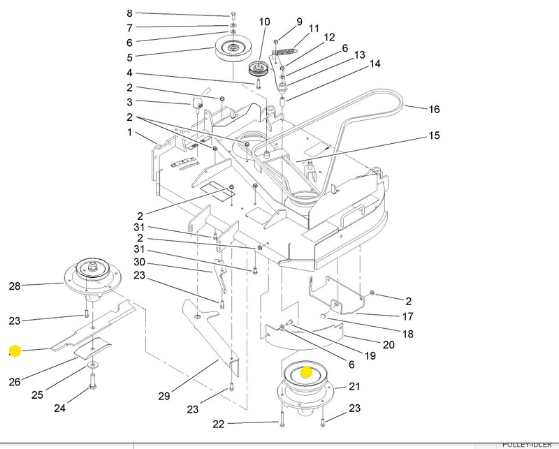 Toro OEM 105-7795-03 LOW-FLO Mower Deck Blades fits 36" and 52" Proline - Walkbehind, Grandstand and Z Master series.