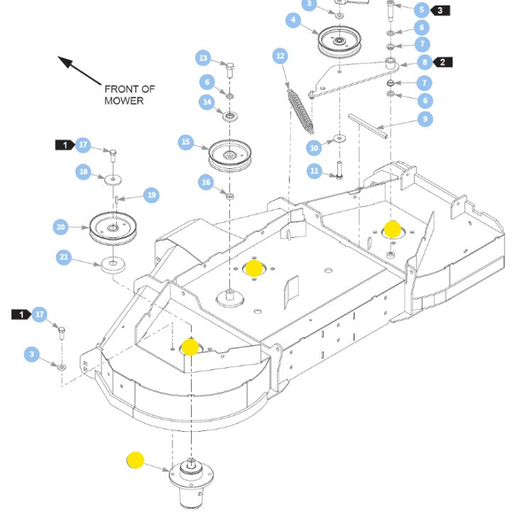 Hustler OEM Heavy-Duty Spindle Assembly 607407P Fits X-ONE, X-RIDE, Super Z, Super Z HD, Super DZ, Super 104, Super 88, Super SF and Super S Models.