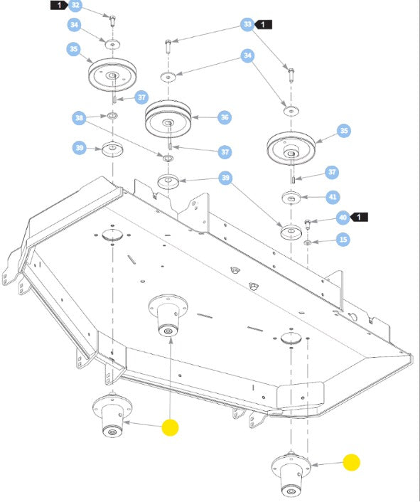 Hustler OEM Heavy-Duty Spindle Assembly 607407P Fits X-ONE, X-RIDE, Super Z, Super Z HD, Super DZ, Super 104, Super 88, Super SF and Super S Models.