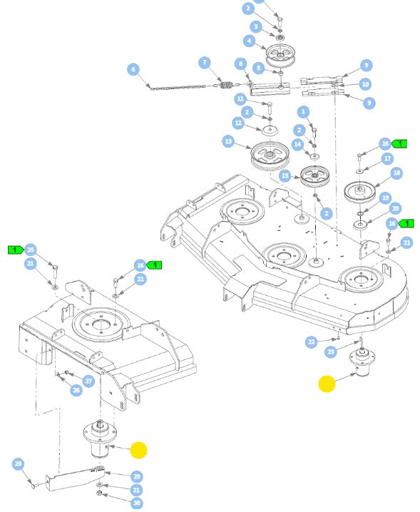 Hustler OEM Heavy-Duty Spindle Assembly 607407P Fits X-ONE, X-RIDE, Super Z, Super Z HD, Super DZ, Super 104, Super 88, Super SF and Super S Models.