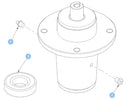 Hustler OEM Heavy-Duty 607408P Spindle Assembly (Reverse or Left-Hand) Fits 2011 - Current Super Z, Super Z HD, Diesel Z, Super 104 and Super 88 Models (Rear Discharge Models Only).