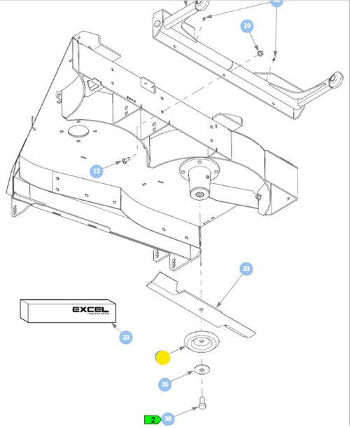 Hustler OEM 114988 Blade Bolt Shield Fits Hustler X-ONE, X-RIDE, Diese