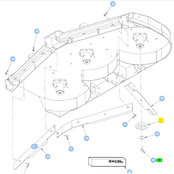 Hustler OEM 114988 Blade Bolt Shield Fits Hustler X-ONE, X-RIDE, Super Z, Super Z HD, Super DZ, Super 104, Super 88, Super SF and Super S Models.