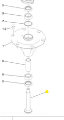 Toro OEM Spindle Shaft part number 119-8527, fits the Grandstand, Z Master 3000, 5000, 6000 and 7000 series.