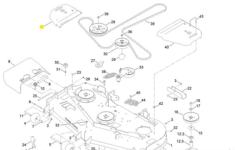 TORO OEM Right-Hand Belt and Pulley Cover 116-0094, fits Toro Titan HD, and Z Master series