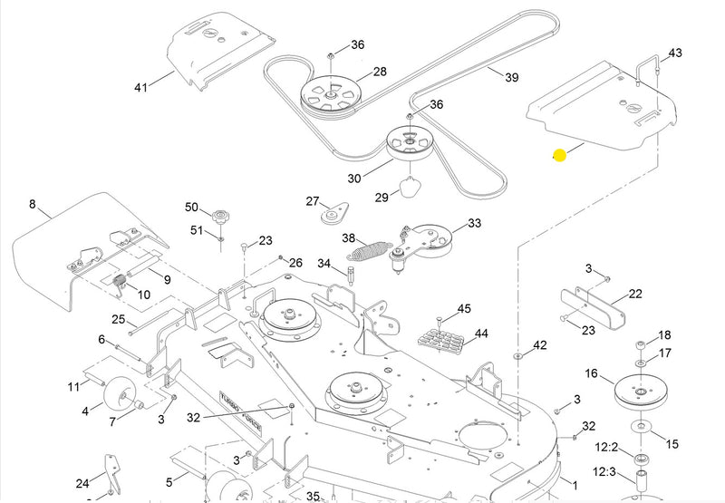 TORO OEM Left-Hand Belt and Pulley Cover 109-6938, fits Toro Titan HD, and Z Master series