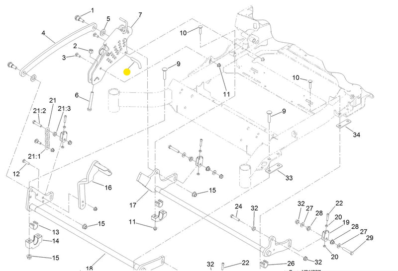 Toro OEM 116-5584 Deck Height Adjustment Pin fits, Timecutter HD, Titan ZX and MX series, Grandstand, and ZMaster 3000, 5000, 6000, and 7500 series.