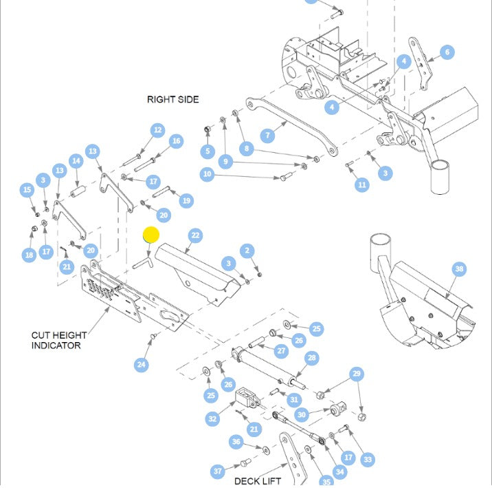 Hustler OEM 604076 Deck Height Adjustment Pin Fits Hustler X-ONE, Supe