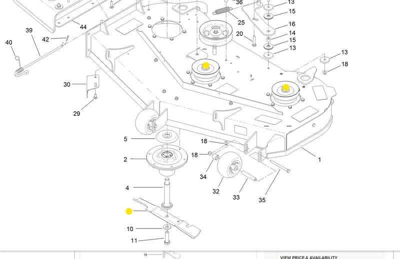 Toro OEM 138-8888-03 HI-FLO/STANDARD Mower Deck Blades fits 48" Proline series, (Model 44423, 44424, 4448).