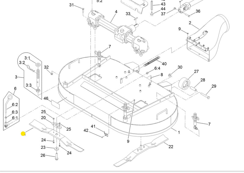 Toro OEM Right-Hand Mower Deck Blade 130-2862 fits 48" Z Master 8000 series.